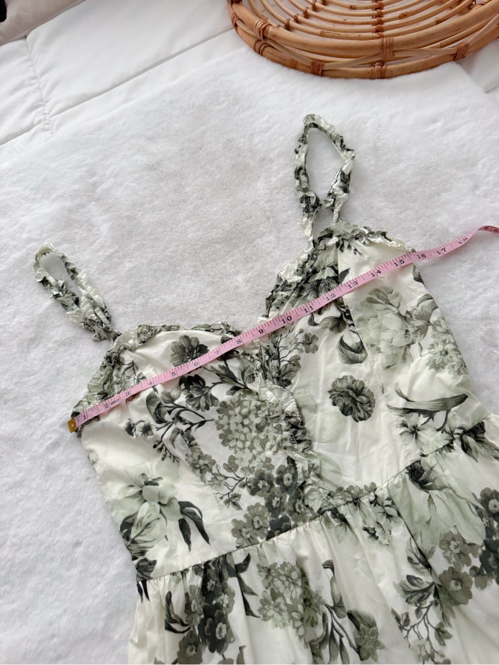 Anthropologie Sleeveless Sweetheart A-Line Midi Dress Eyelet Green - Picture 13 of 15
